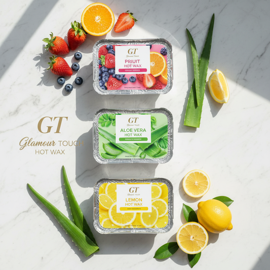 Glamour Touch Hot Wax marble flat lay all 3 variants